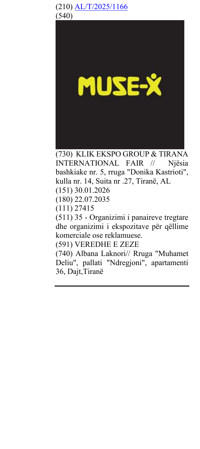 Zëri i markës MUSE X° në buletin