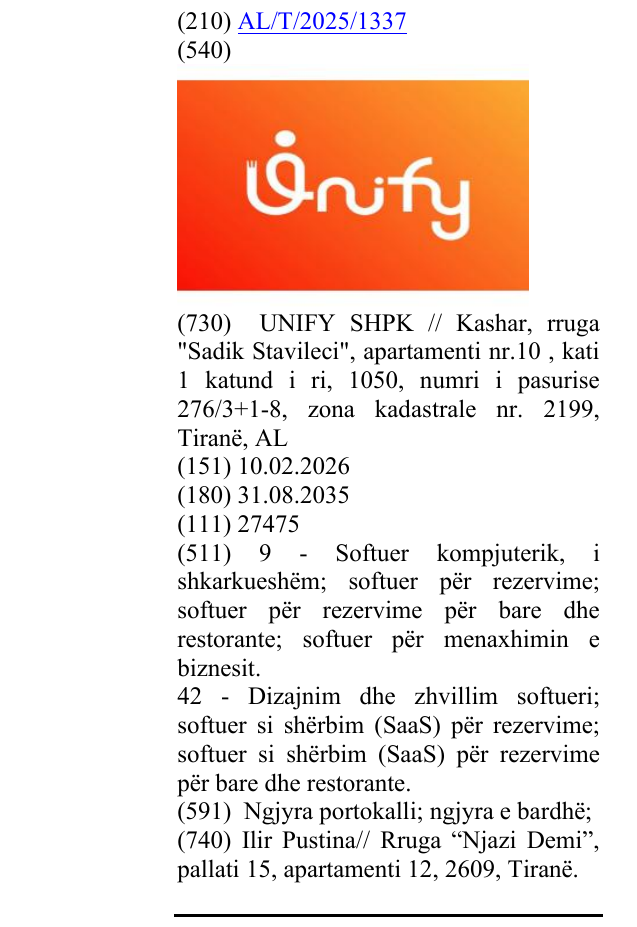 Zëri i markës Unify në buletin