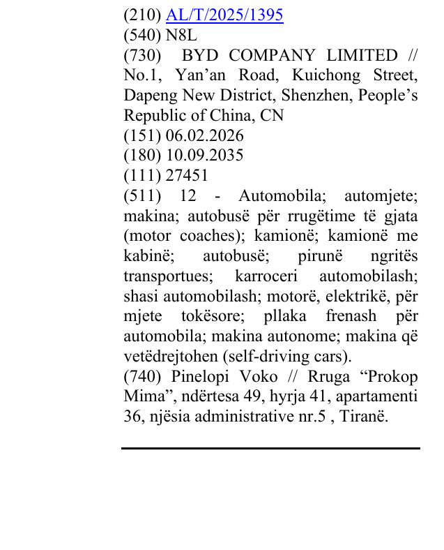 Zëri i markës N8L në buletin