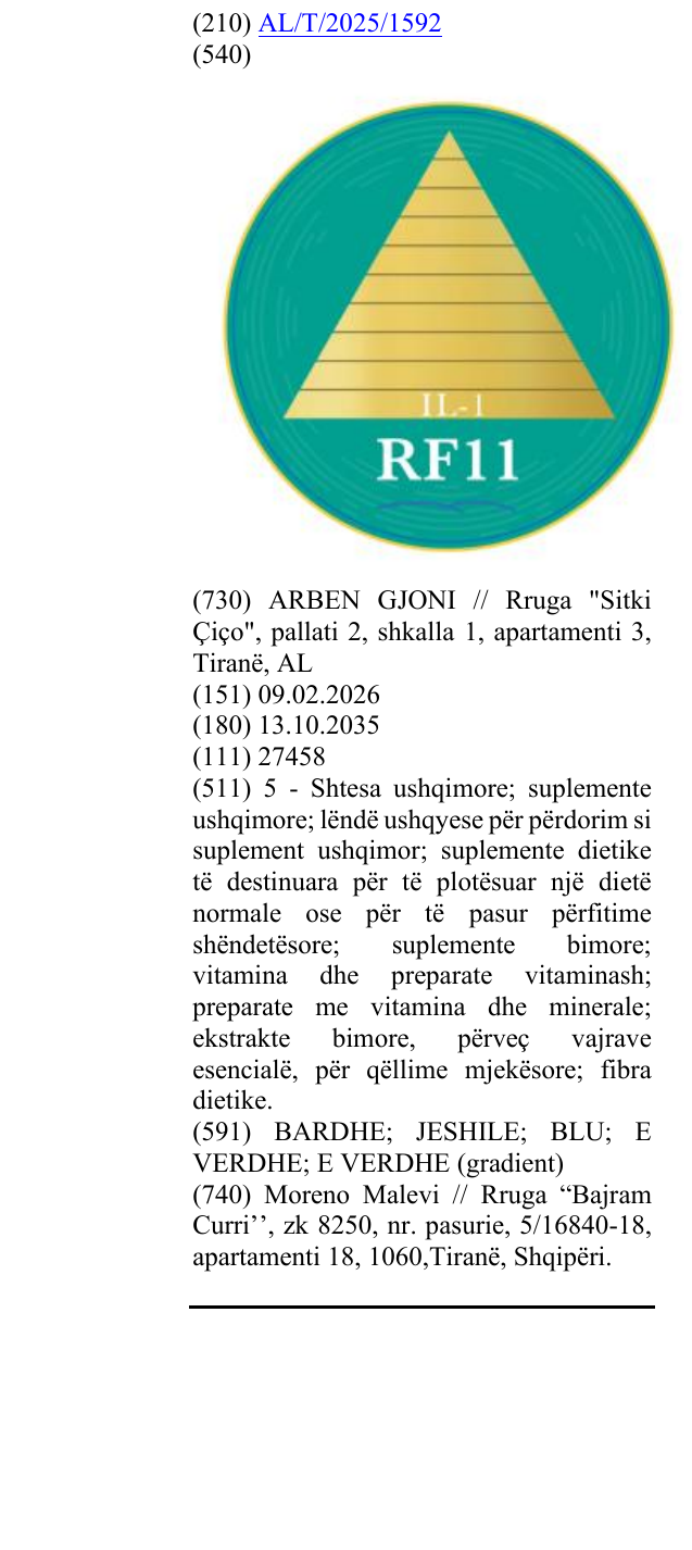 Zëri i markës IL-1 RF11 në buletin