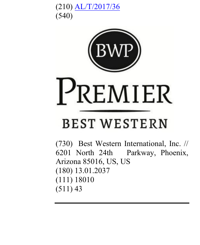 Zëri i markës BWP PREMIER BEST WESTERN në buletin