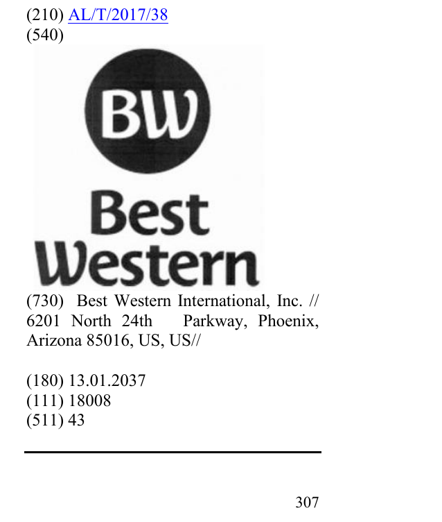 Zëri i markës BW Best Western në buletin