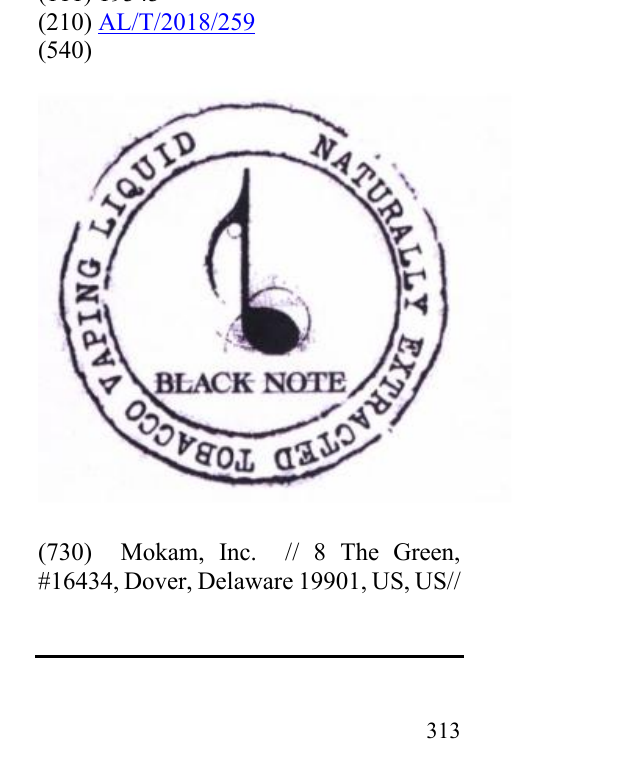 Zëri i markës BLACK NOTE NATURALLY EXTRACTED TOBACCO VAPING LIQUID në buletin
