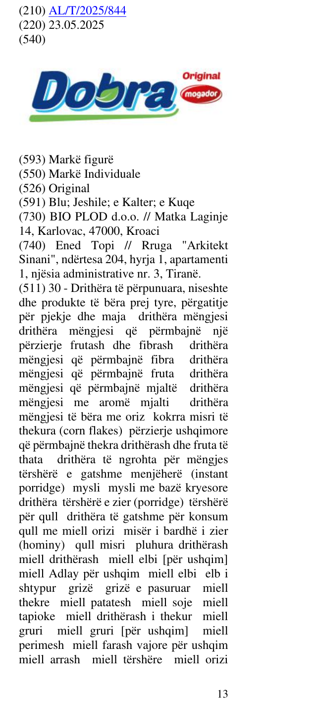 Zëri i markës Original në buletin