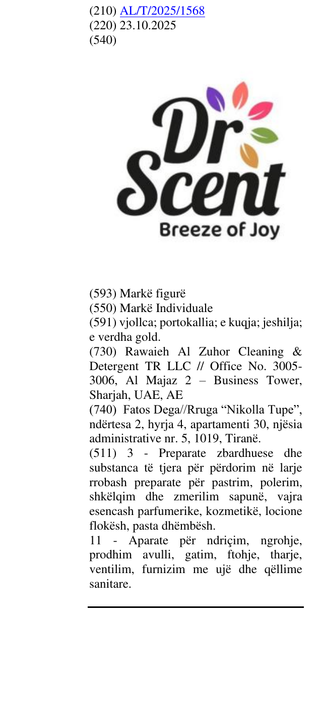 Zëri i markës Dr Scent Breeze of Joy në buletin