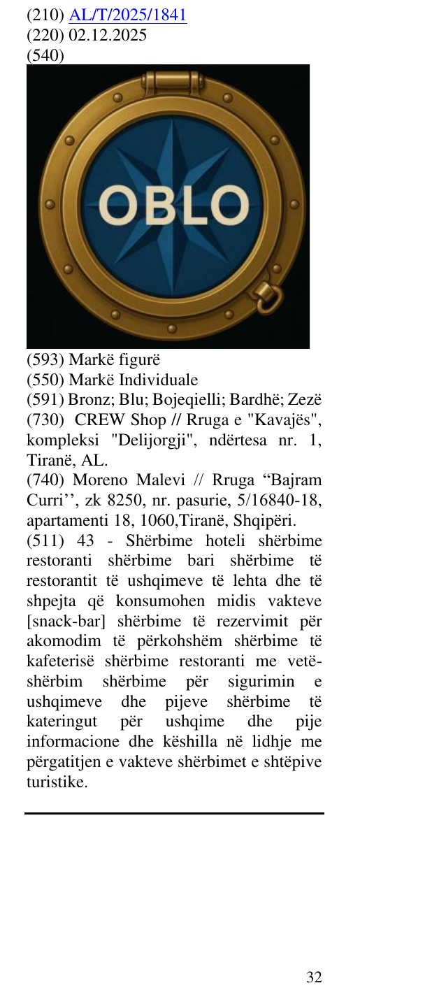 Zëri i markës OBLO në buletin