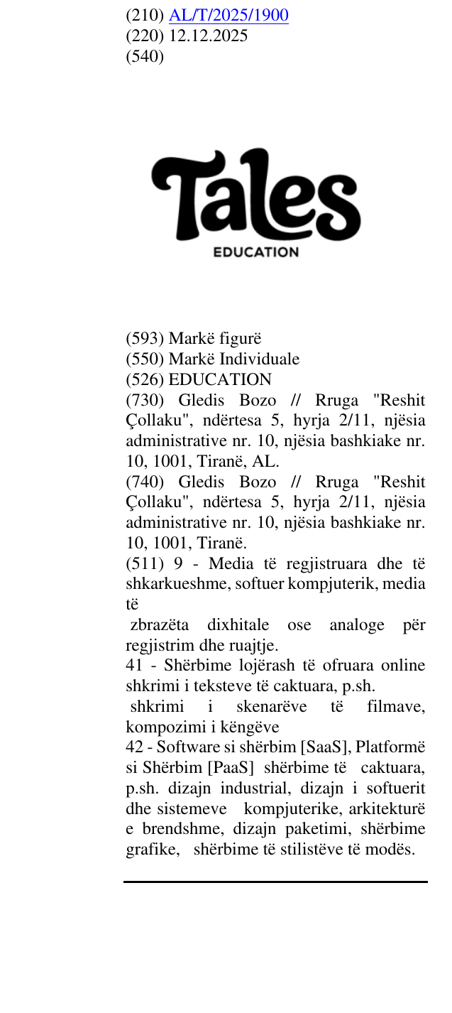 Zëri i markës EDUCATION në buletin