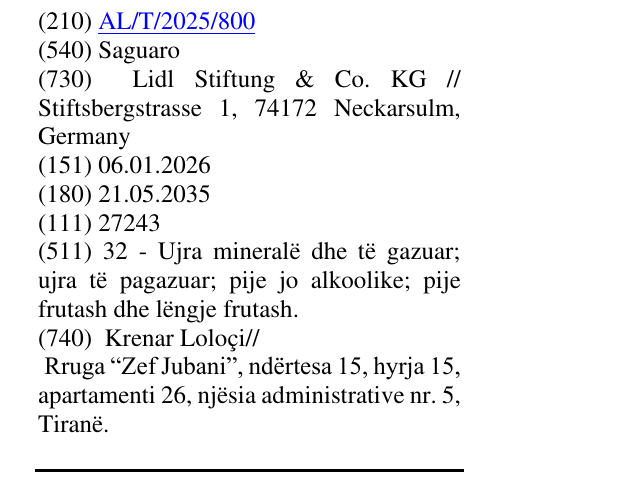 Zëri i markës Saguaro në buletin