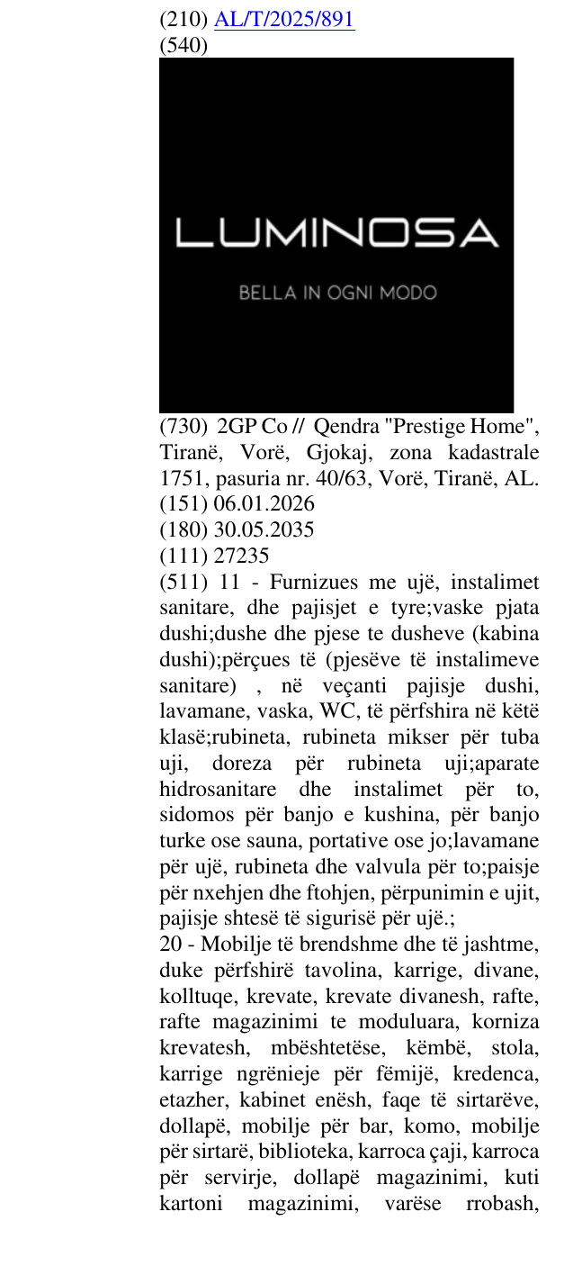Zëri i markës bella; in; ogni; modo në buletin