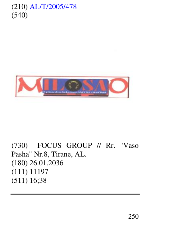 Zëri i markës MILOSAO në buletin