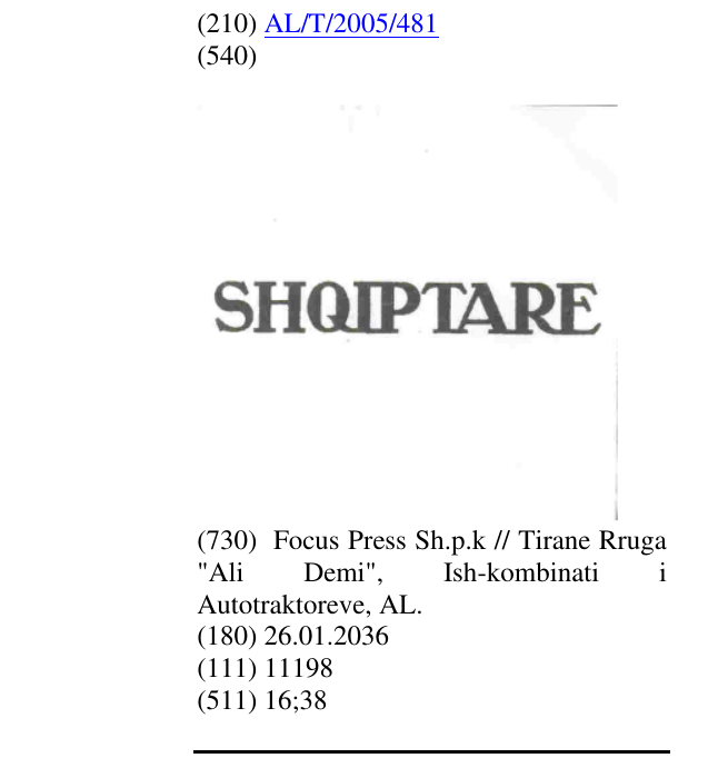 Zëri i markës SHQIPTARE në buletin