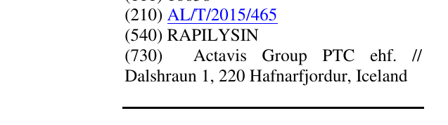 Zëri i markës RAPILYSIN në buletin