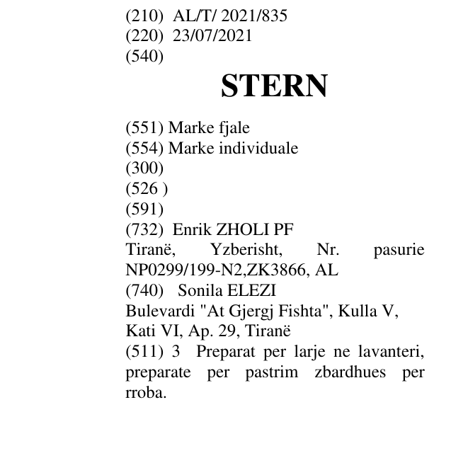 Zëri i markës STERN në buletin