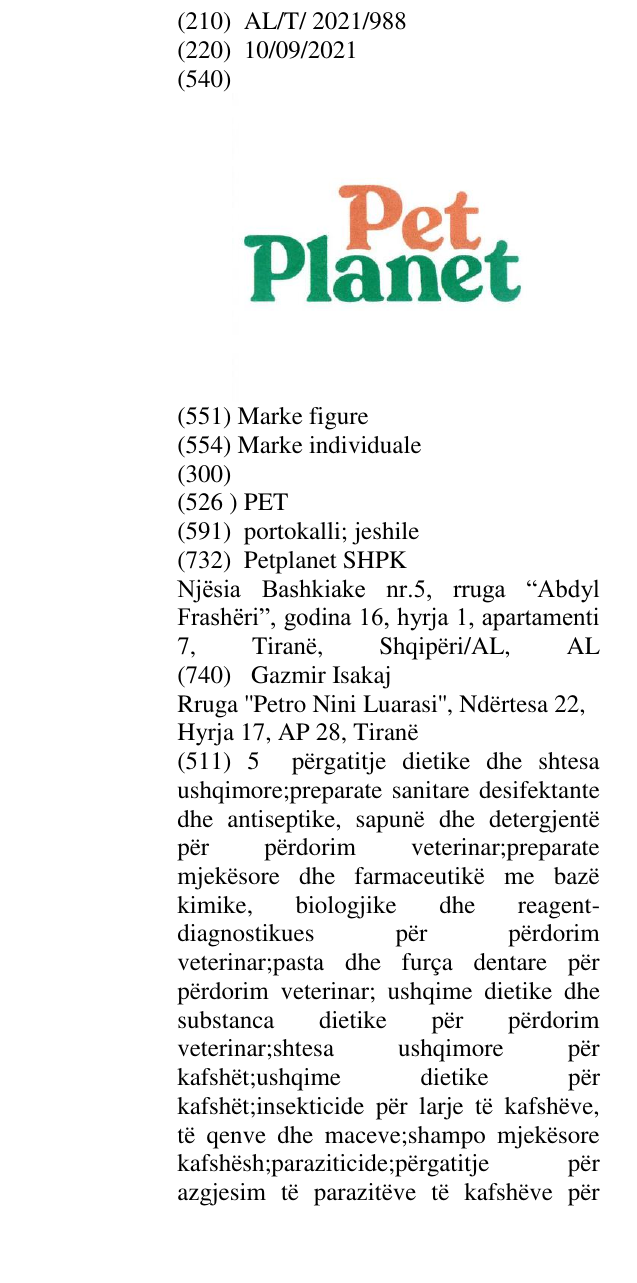 Zëri i markës PET në buletin