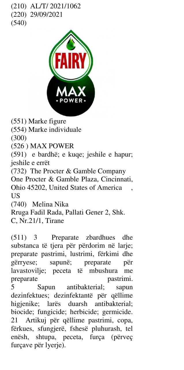 Zëri i markës MAX POWER në buletin
