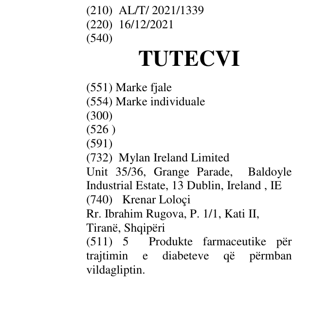 Zëri i markës TUTECVI në buletin