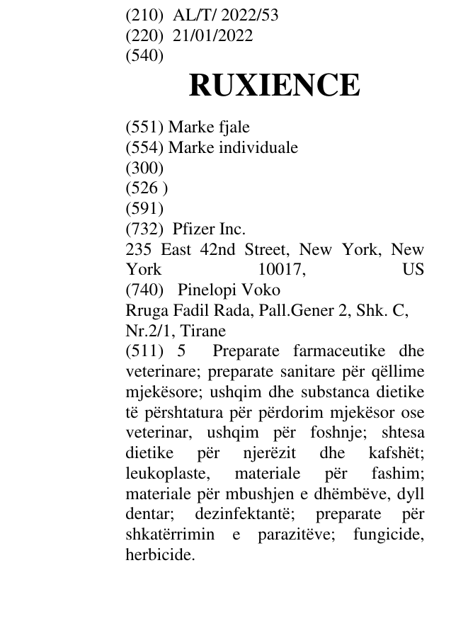 Zëri i markës RUXIENCE në buletin