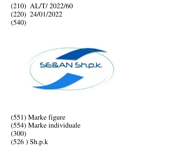 Zëri i markës Sh.p.k Buletini i Pronësisë Industriale 41 në buletin