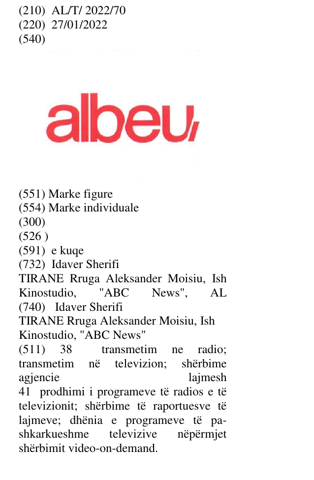 Zëri i markës albeu në buletin