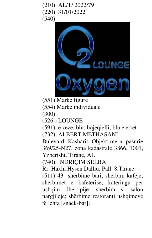 Zëri i markës LOUNGE në buletin