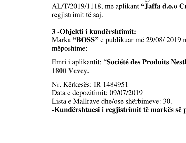 Zëri i markës ToTo në buletin