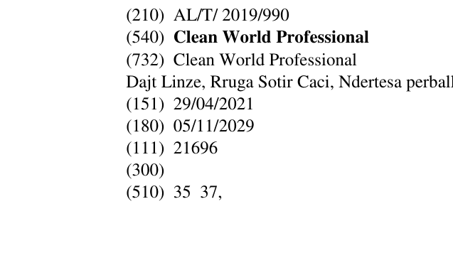 Zëri i markës Clean World Professional në buletin