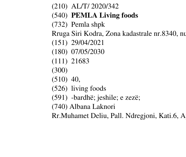 Zëri i markës PEMLA Living foods në buletin