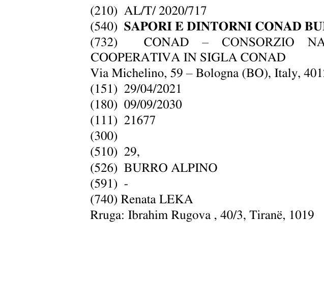 Zëri i markës SAPORI E DINTORNI CONAD BURRO ALPINO në buletin