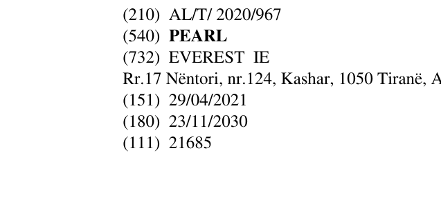 Zëri i markës PEARL në buletin