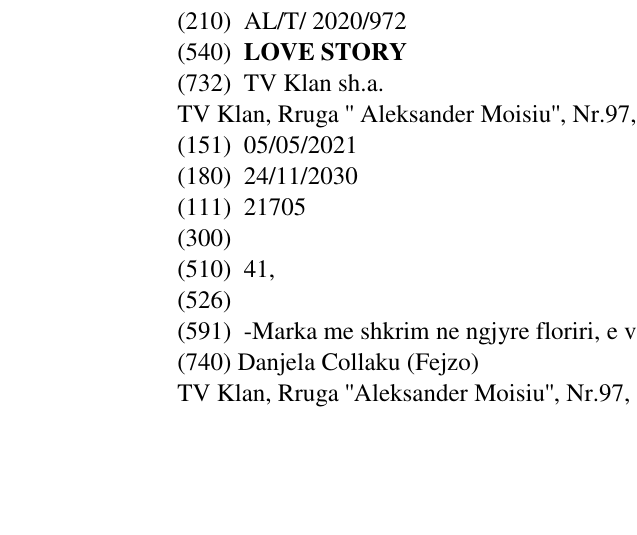 Zëri i markës LOVE STORY në buletin