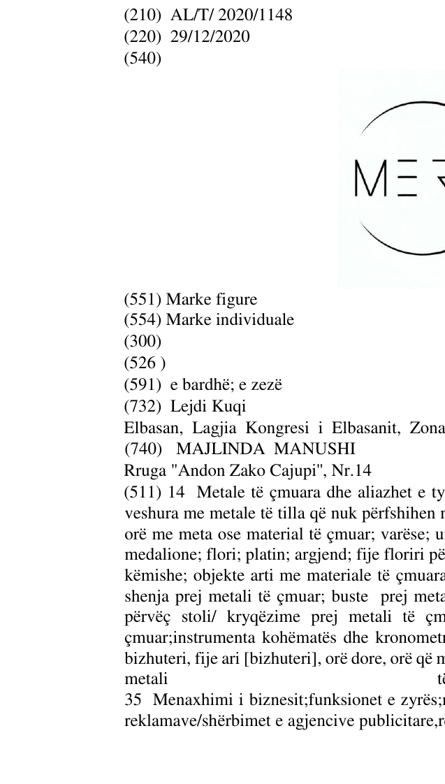 Zëri i markës Merlin në buletin