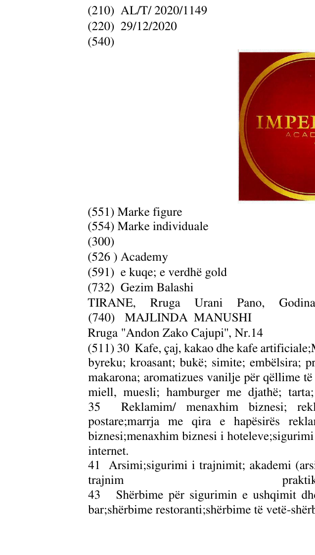 Zëri i markës Academy në buletin