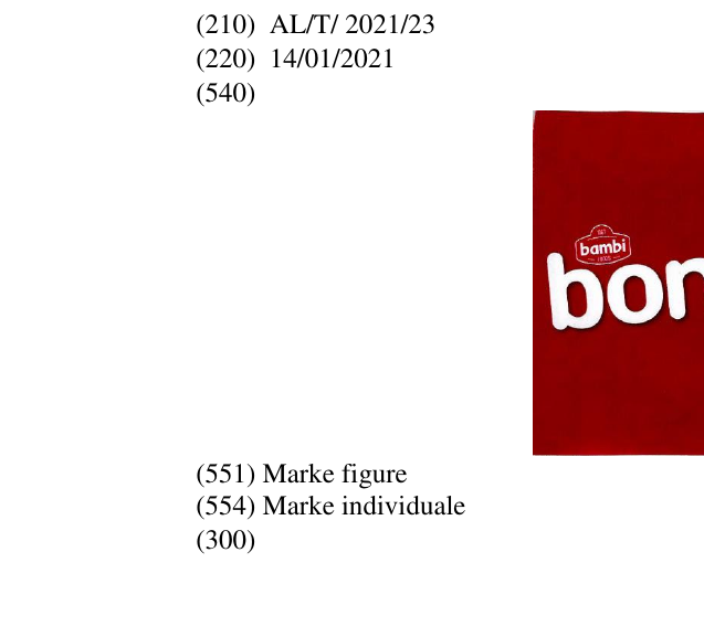 Zëri i markës bambi Foods bonino në buletin