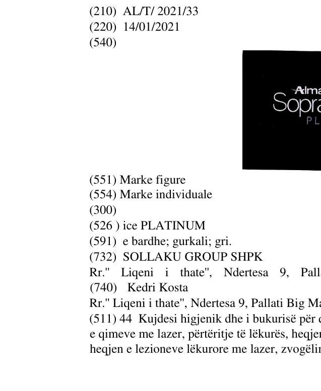 Zëri i markës ice PLATINUM në buletin