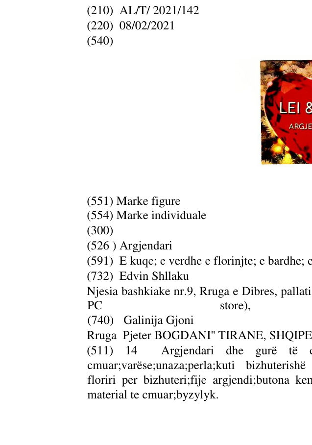 Zëri i markës Argjendari në buletin