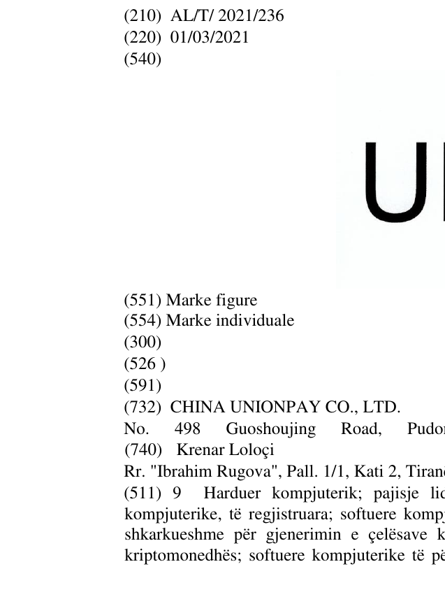 Zëri i markës UPI në buletin