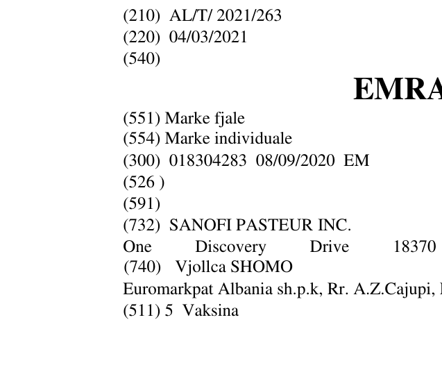 Zëri i markës EMRANVID në buletin