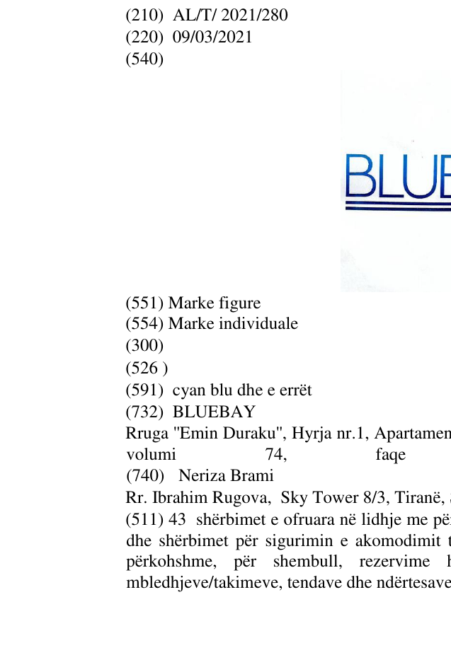 Zëri i markës BLUEBAY në buletin