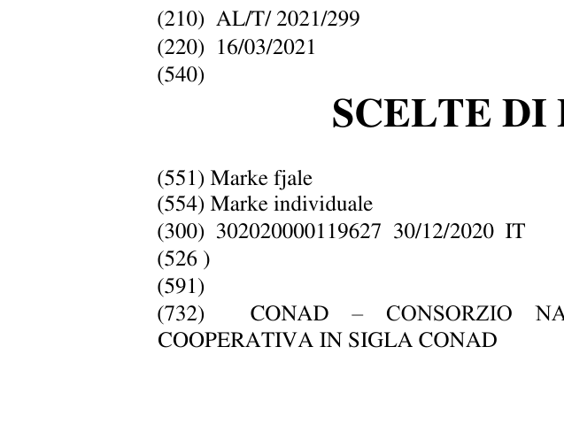 Zëri i markës SCELTE DI BENESSERE në buletin