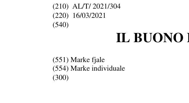 Zëri i markës IL BUONO DEL PAESE në buletin