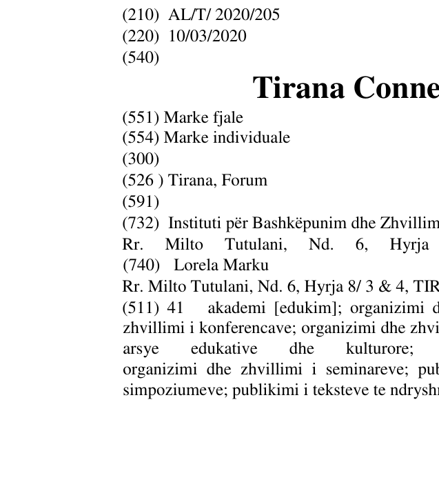 Zëri i markës Tirana Connectivity Forum në buletin