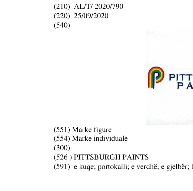 Zëri i markës PITTSBURGH PAINTS në buletin