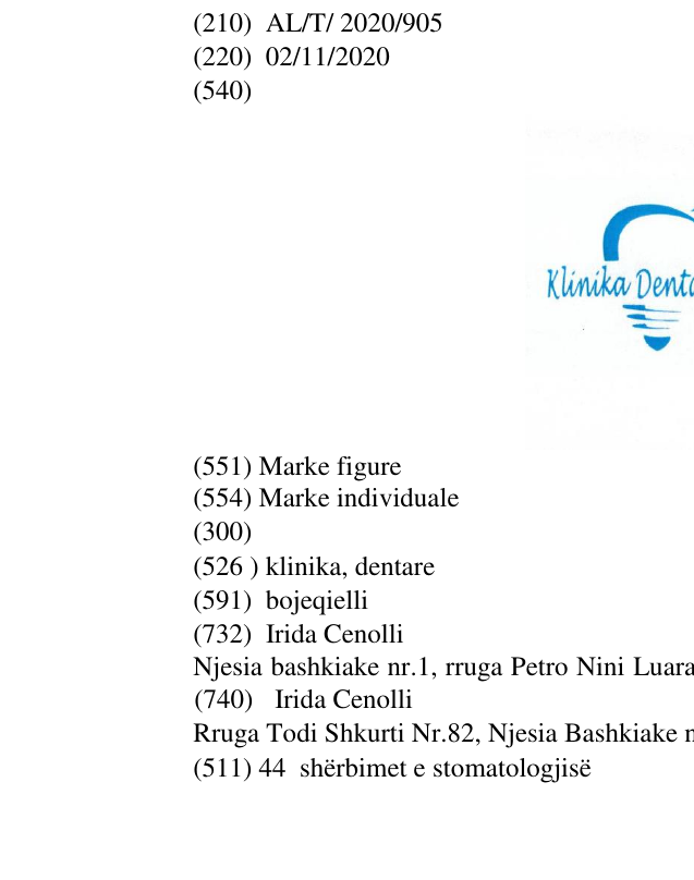 Zëri i markës klinika, dentare në buletin