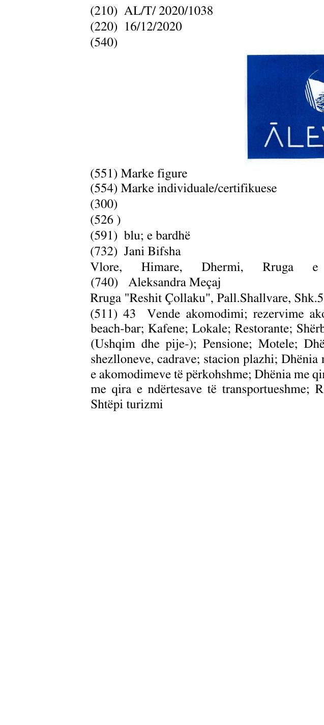 Zëri i markës ALEVRA në buletin