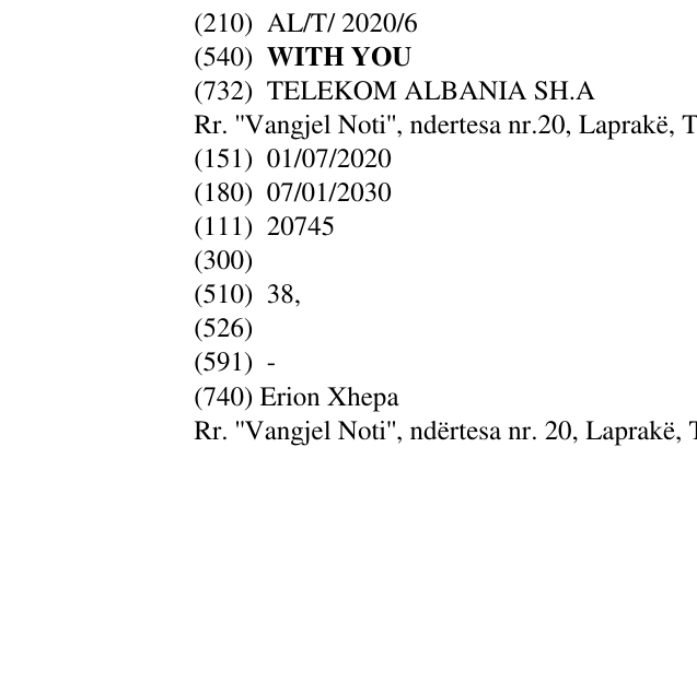 Zëri i markës WITH YOU në buletin