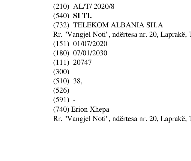 Zëri i markës SI TI. në buletin