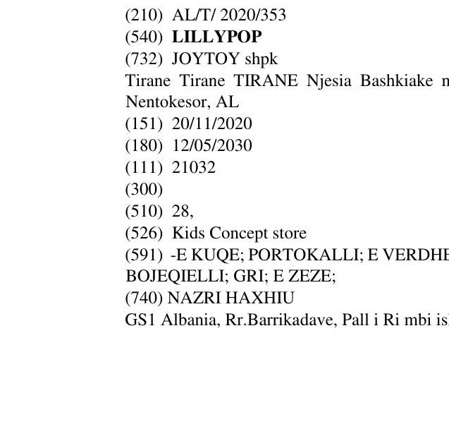 Zëri i markës LILLYPOP në buletin