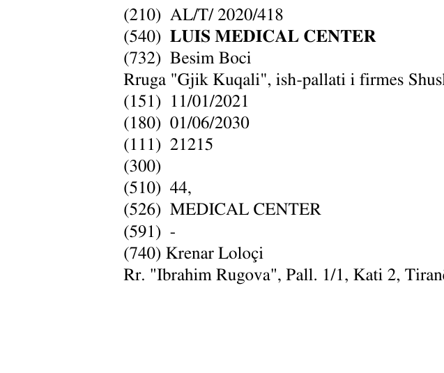 Zëri i markës LUIS MEDICAL CENTER në buletin