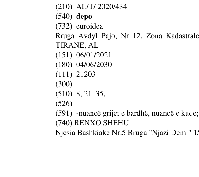 Zëri i markës depo në buletin