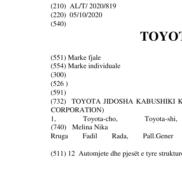 Zëri i markës TOYOTA BZ5 në buletin